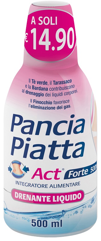 PANCIA PIATTA ACT FORTE DRENANTE LIQUIDO 500 ML - pharmaluna
