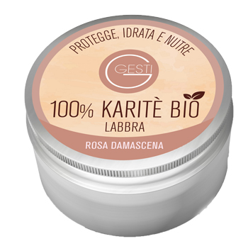 GESTI 100% KARITE' BIO 10 ML ROSA DAMASCENA LABBRA - pharmaluna