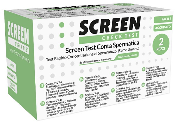 KIT PER L'INDIVIDUAZIONE DI CONTA SPERMATICA 2 PEZZI FERTILITA' MASCHILE SCREEN TEST CONTA SPERMATICA - pharmaluna
