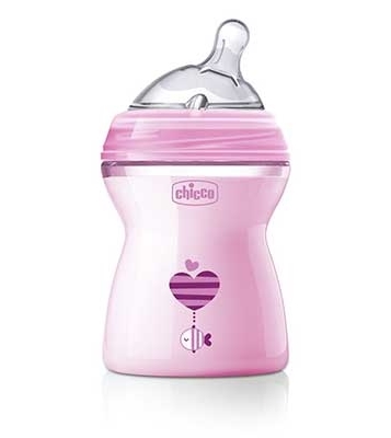 CHICCO BIBERON NATFEEL 2M+ GIRL 250 ML - pharmaluna