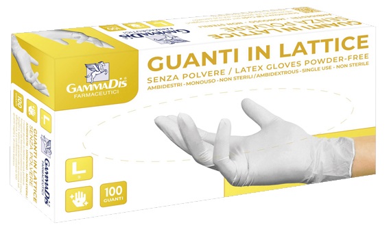 GUANTI LATTICE CON POLVERE MEDIUM 100 PEZZI - pharmaluna