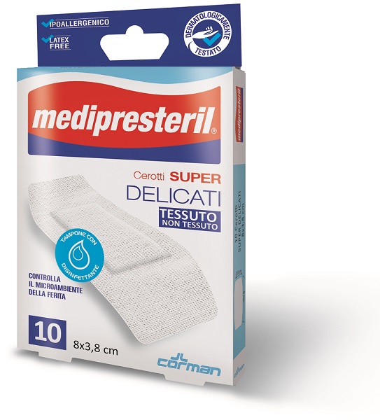 MEDIPRESTERIL CEROTTI DELICATI SUPER 8 X 3,8 10 PEZZI - pharmaluna