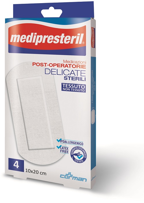MEDIPRESTERIL MEDICAZIONI POST OPERATORIE DELICATE 10 X 20 4 PEZZI - pharmaluna