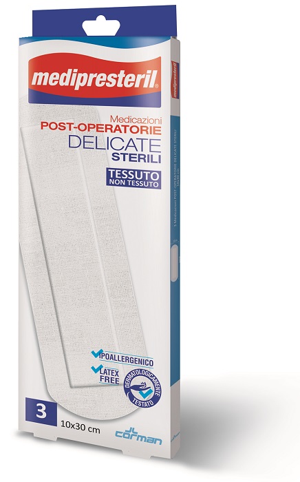 MEDIPRESTERIL MEDICAZIONI POST OPERATORIE DELICATE 10 X 30 3 PEZZI - pharmaluna