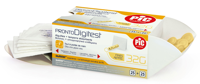 LANCETTE PUNGIDITO PIC PRONTO DIGITEST GAUGE 32 25 PEZZI - pharmaluna