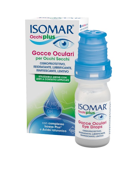 ISOMAR OCCHI PLUS GOCCE OCULARI PER OCCHI SECCHI ALL'ACIDO IALURONICO 0,25% 10 ML - pharmaluna