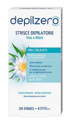 DEPILZERO STRISCE VISO E BIKINI 20 PEZZI - pharmaluna