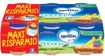 MELLIN OMOGENEIZZATO BANANA 6 X 100 G - pharmaluna