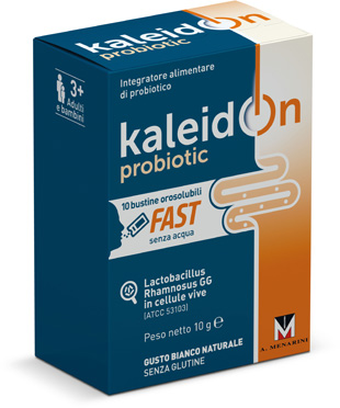 KALEIDON PROBIOTIC FAST BIANCO NATURALE 10 BUSTE OROSOLUBILI - pharmaluna
