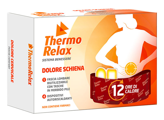 THERMORELAX FASCIA LOMBARE DOLORE SCHIENA+4 DISPOSITIVI AUTORISCALDANTI - pharmaluna