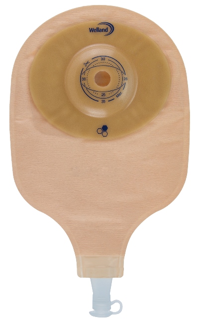 SACCA PER UROSTOMIA TRASPARENTE RITAGLIABILE AURUM CONVEX URO MIDI CON MIELE DI MANUKA DIAMETRO 13-48 MM INIZIO CONVESSITA' 48 MM 10 PEZZI - pharmaluna