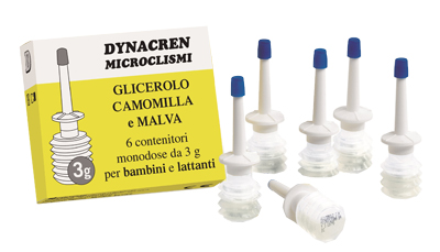 DYNACREN MICROCLISMI CAMOMILLA E MALVA 6 PEZZI DA 3 G PER BAMBINI E LATTANTI - pharmaluna