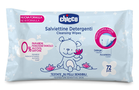 CHICCO COSMESI SALVIETT 72 PEZZI SENZA PLAQ - pharmaluna