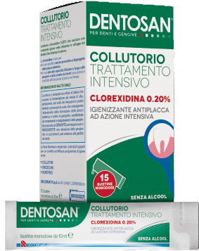 DENTOSAN COLLUTORIO MONODOSE INTENSIVO 0,20% 15 BUSTINE DA 10 ML - pharmaluna