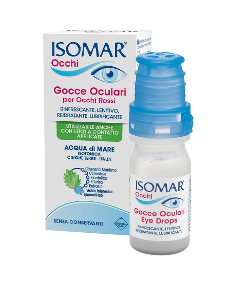 ISOMAR OCCHI GOCCE OCULARI ALL'ACIDO IALURONICO 0,20% 10 ML SENZA CONSERVANTI - pharmaluna