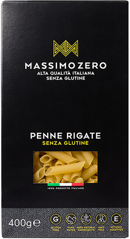MASSIMO ZERO MEZZE PENNE RIGATE 400 G - pharmaluna