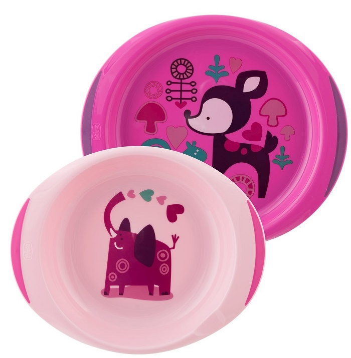CHICCO PIATTO FONDO E PIANO 12 MESI+ ROSA/VERDE - pharmaluna