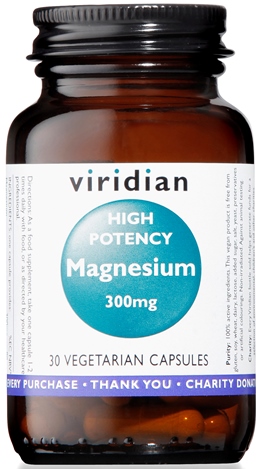 VIRIDIAN MAGNESIUM 300MG HIGH POTENCY 30 CAPSULE VIRIDIAN MAGNESIO SUPERIORE ALTA CONCENTRAZIONE - pharmaluna