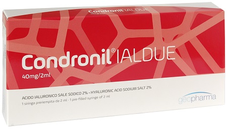 SIRINGA INTRA-ARTICOLARE CONDRONIL IALDUE PRERIEMPITA ACIDO IALURONICO SALE SODICO 40 MG 2 ML - pharmaluna