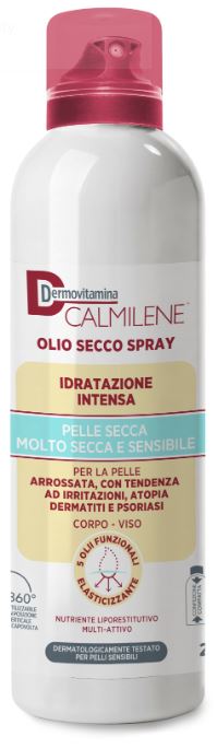 DERMOVITAMINA CALMILENE OLIO SECCO SPRAY IDRATAZIONE INTENSA PER PELLE SECCA, MOLTO SECCA E SENSIBILE 200 ML - pharmaluna