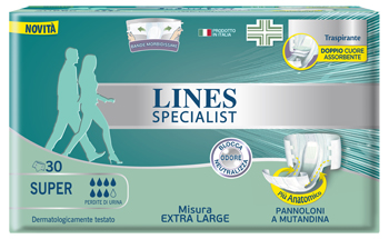PANNOLONE MUTANDA LINES SPECIALIST EXTRALARGE SUPER 30 PEZZI - pharmaluna