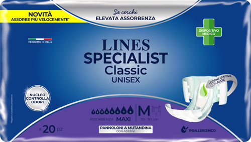 PANNOLONE MUTANDA LINES SPECIALIST CLASSIC MM MAXI 20 PEZZI - pharmaluna