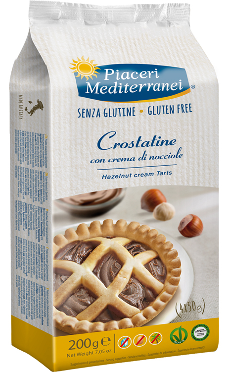 PIACERI MEDITERRANEI CROSTATINA CON CREMA DI NOCCIOLA 4 X 50 G - pharmaluna