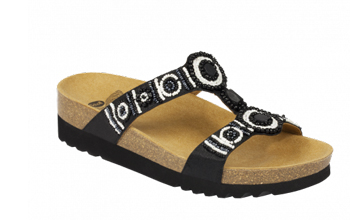 NEW BOGOTA' WEDGE SATIN BLACK/WHITE numero 41  - pharmaluna