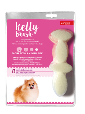KELLY BRUSH SPUGNETTA ABRASIVA PER CANI DI TAGLIA PICCOLA 16 PEZZI - pharmaluna