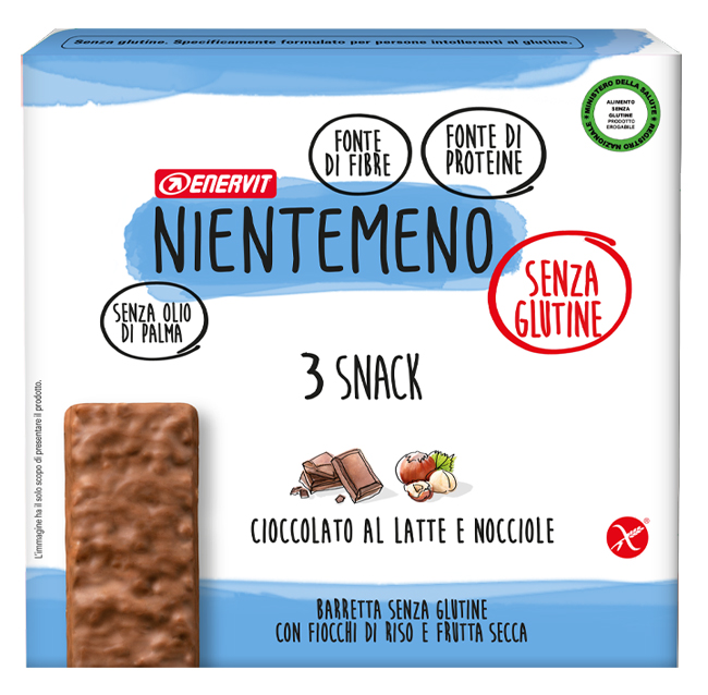 NIENTEMENO BAR CIOCCOLATO AL LATTE NOCCIOLE 3 X 33 G - pharmaluna