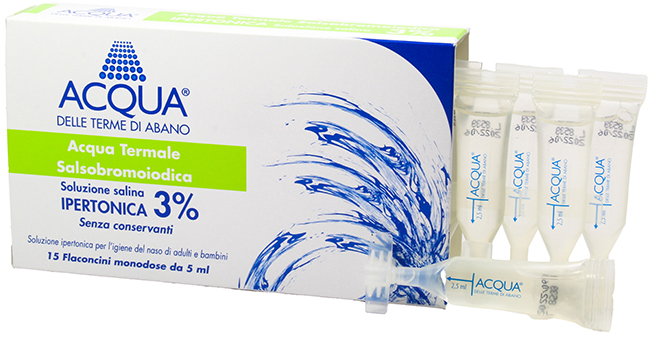 ACQUA DELLE TERME DI ABANO SOLUZIONE IPERTONICA 3% PER LAVAGGIO NASALE - pharmaluna