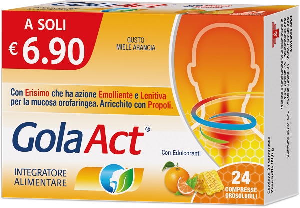 GOLA ACT MIELE ARANCIA 24 COMPRESSE SOLUBILI 33,6 G - pharmaluna