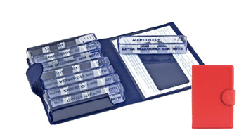 PORTAPILLOLE SETTIMANALE MEDIDOS ROSSO APERTURA/CHIUSA IN VELCRO 10,5X15,5X2,5 CM - pharmaluna