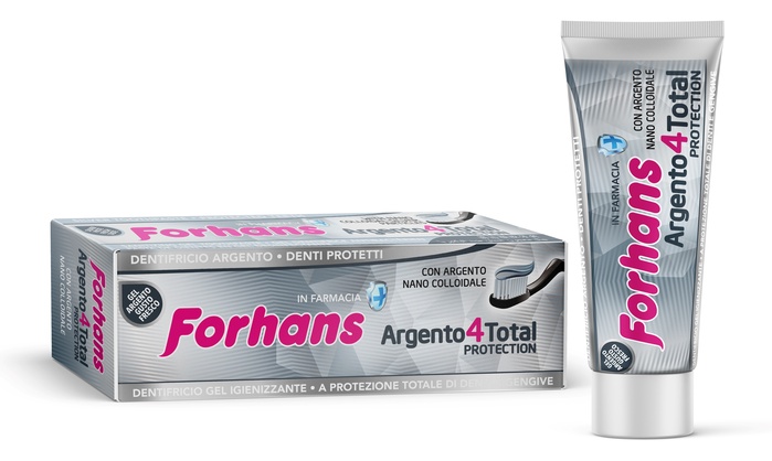 DENTIFRICIO SILVER 4 WHITE FORHANS 75 ML - pharmaluna