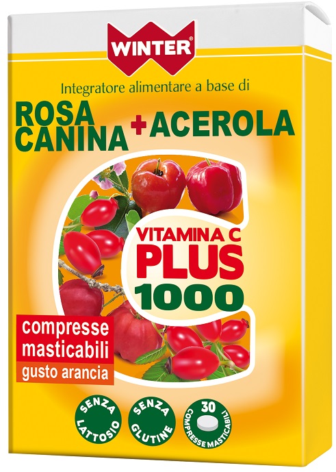 WINTER VITAMINA C PLUS 1000 ROSA CANINA + ACEROLA 30 COMPRESSE MASTICABILI - pharmaluna