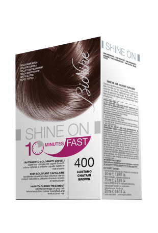 BIONIKE SHINE ON FAST TRATTAMENTO COLORANTE CAPELLI CASTANO 400 60 ML + TUBO 60 ML - pharmaluna