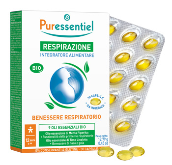 PURESSENTIEL RESPIRAZIONE BIO 9 OLI ESSENZIALI 30 CAPSULE - pharmaluna