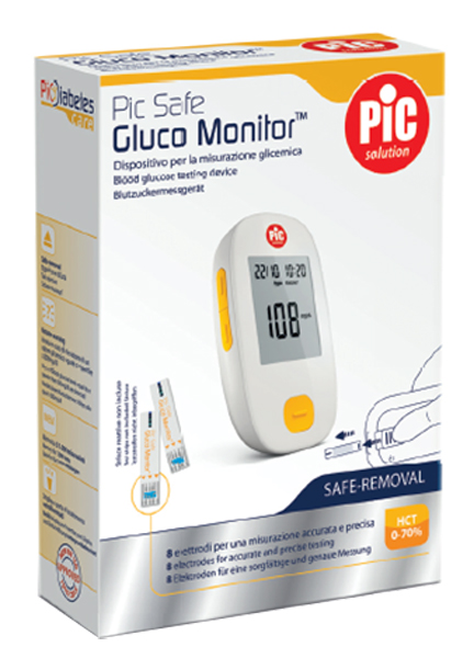 GLUCOMETRO CON MONITOR PIC GLUCO SAFE 1 PEZZO - pharmaluna