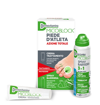 DERMOVITAMINA MICOBLOCK PIEDE D'ATLETA CREMA 30 ML + SPRAY BARRIERA 3 IN 1 100 ML - pharmaluna