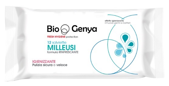 BIOGENYA FRESH HYGIENE PROTECTION 12 SALVIETTE MILLEUSI RINFRESCANTE IGIENIZZANTE - pharmaluna