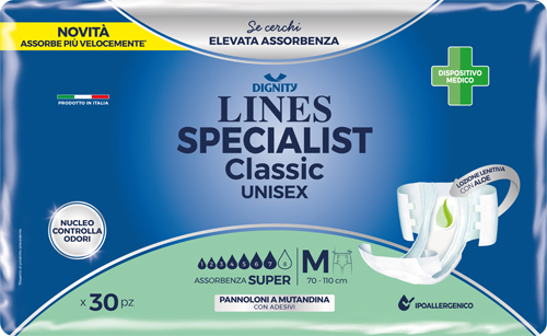 PANNOLONE MUTANDINA LINES SPECIALIST CLASSIC SUPER ULTRA MM 30 PEZZI - pharmaluna