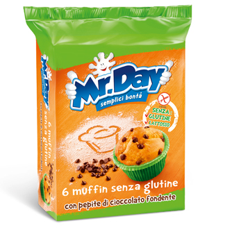 MR DAY MUFFIN SENZA GLUTINE CON PEPITE DI CIOCCOLATO FONDENTE 6 X 42 G - pharmaluna