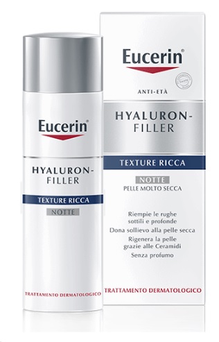 EUCERIN HYALURON+FILLER TEXTURE RICCA NOTTE 50 ML - pharmaluna