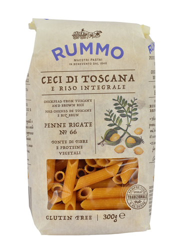 RUMMO PENNE RIGATE N 66 CECI DI TOSCANA E RISO INTEGRALE 300 G - pharmaluna