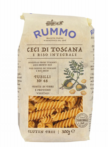 RUMMO FUSILLI N 48 CECI DI TOSCANA E RISO INTEGRALE 300 G - pharmaluna