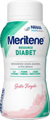 MERITENE RESOURCE DIABET FRAGOLA ALIMENTO IPERPROTEICO 28 VITAMINE E MINERALI 200 ML - pharmaluna