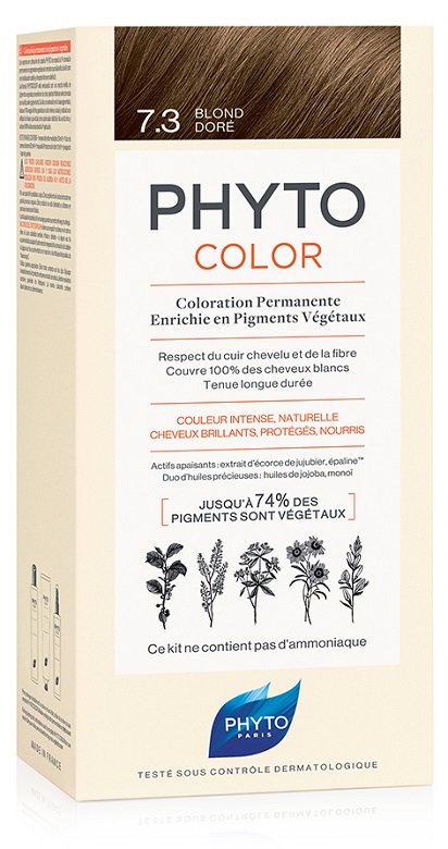 PHYTOCOLOR 7.3 BIONDO DORATO 1 LATTE + 1 CREMA + 1 MASCHERA + 1 PAIO DI GUANTI - pharmaluna