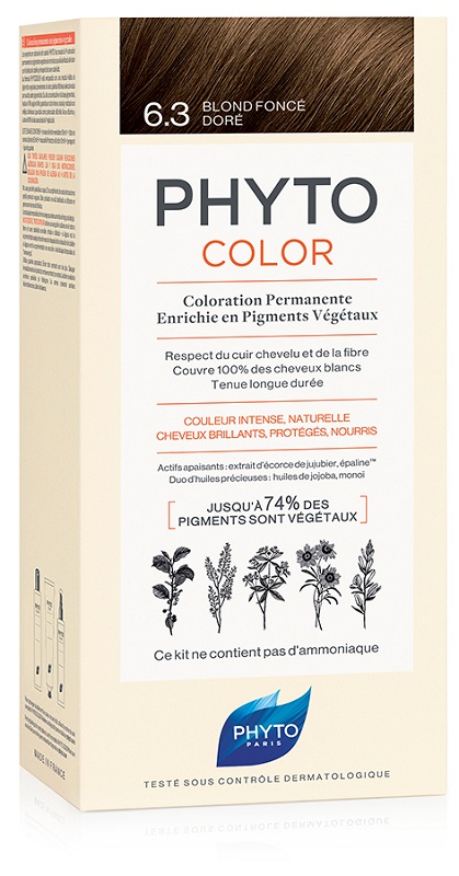 PHYTOCOLOR 6.3 BIONDO SCU DOR 1 LATTE + 1 CREMA + 1 MASCHERA + 1 PAIO DI GUANTI - pharmaluna