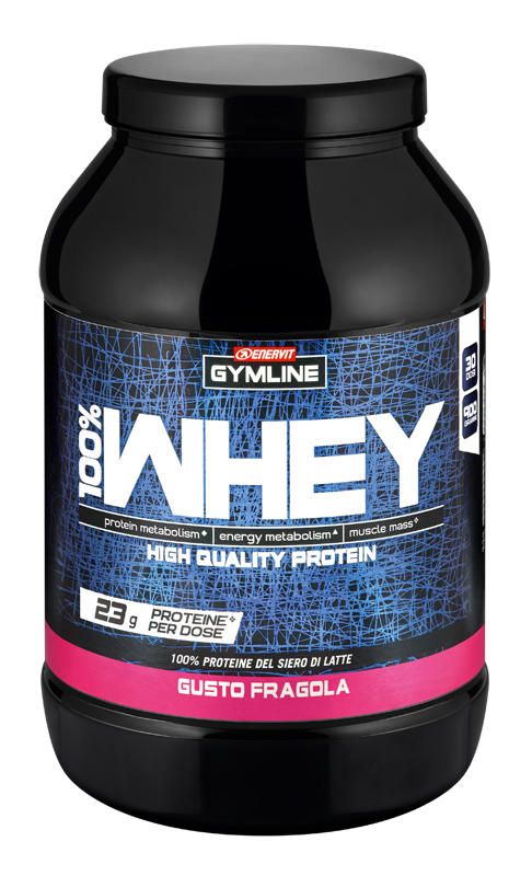 GYMLINE 100% WHEY CONCENTRATE FRAGOLA 900 G - pharmaluna