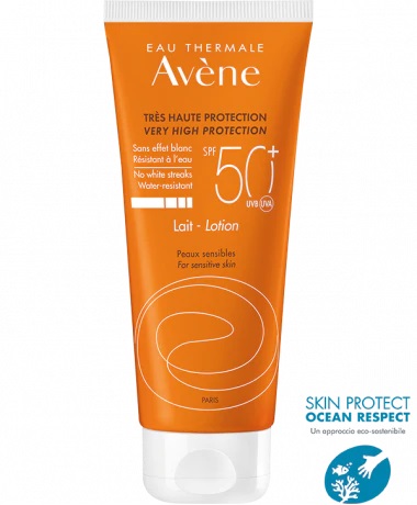 EAU THERMALE AVENE SOLARE LATTE SPF50+ 100 ML NUOVA FORMULA - pharmaluna